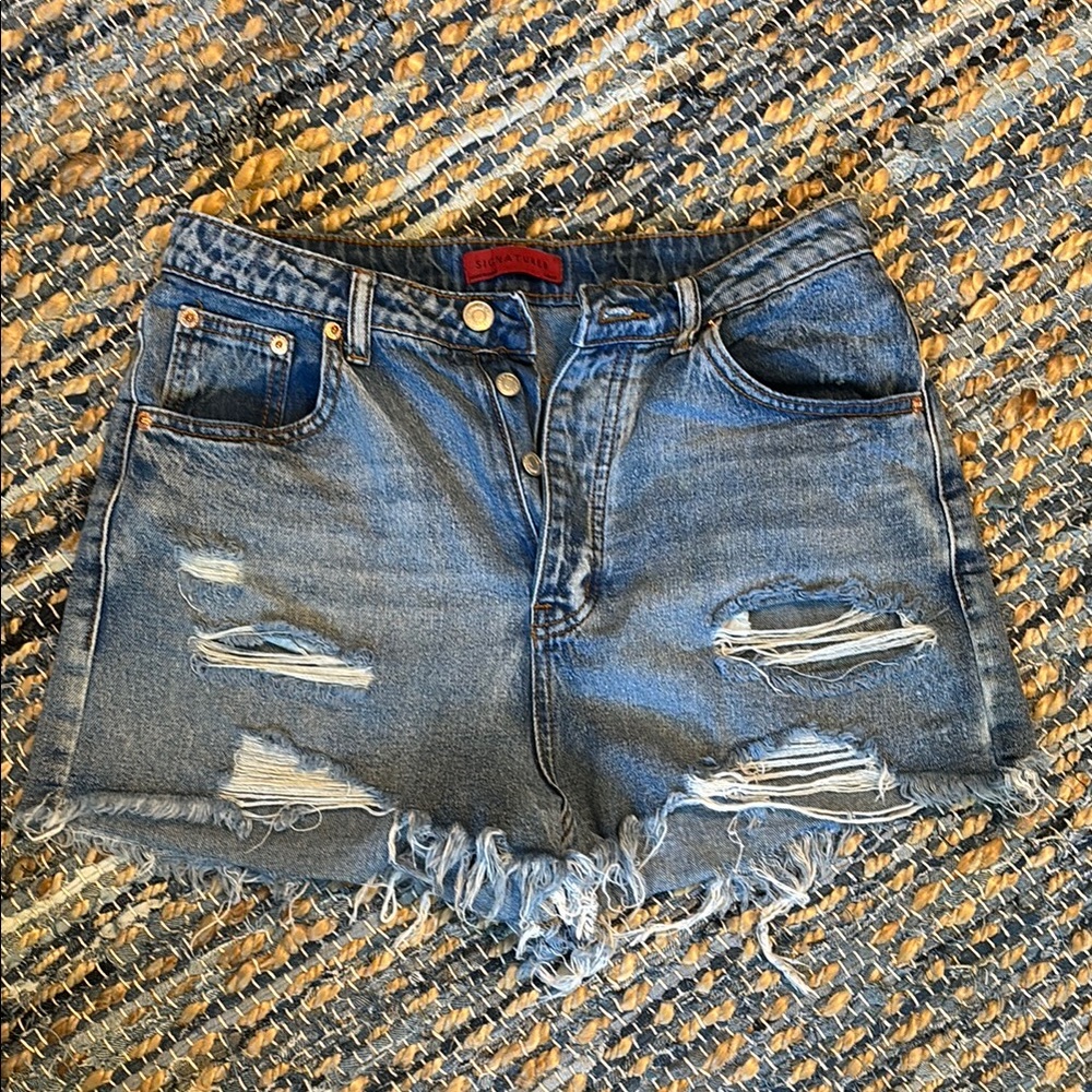 Signature8 Distressed Blue Jean Shorts
